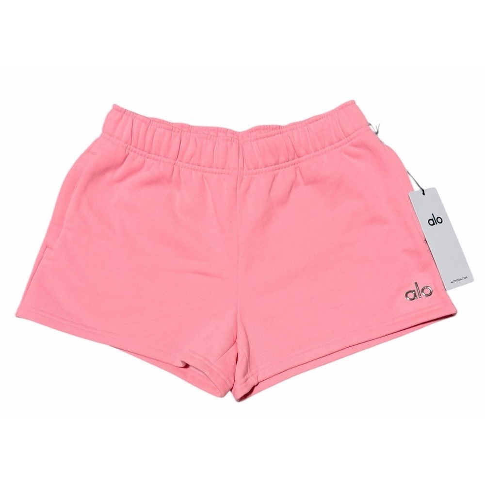 Alo‎ Yoga Neon Bubblegum Accolade Cotton Drawstring Shorts Women's Size Small